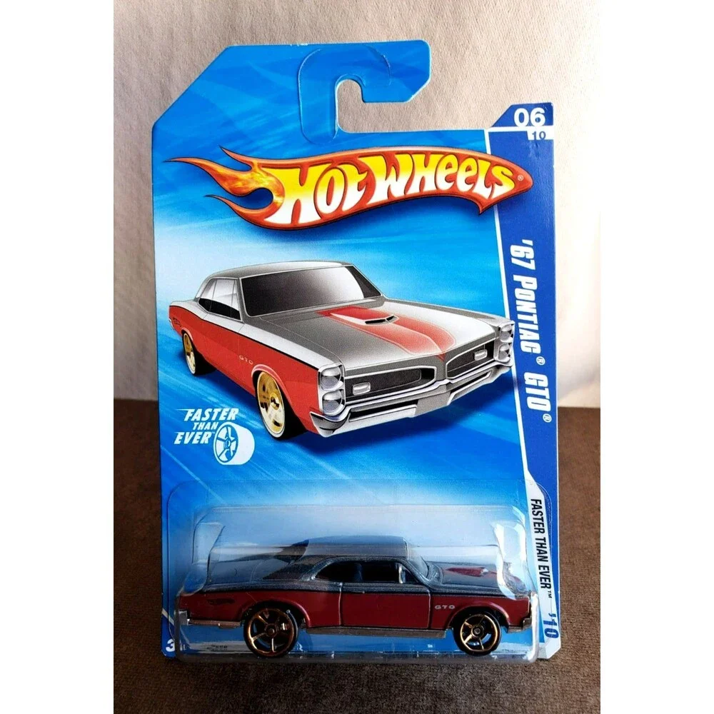 2010 Hot Wheels '67 PONTIAC GTO Dark GRAY/RED FASTER THAN EVER SERIES #6/10 1:64